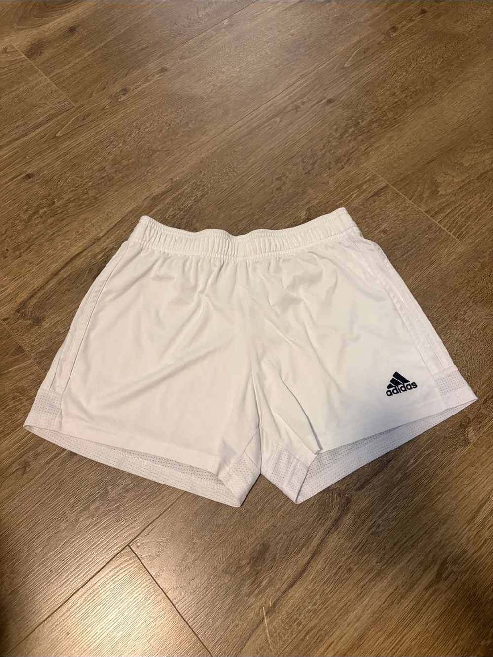 adidas White Women's Athletic Mesh-Trim Shorts